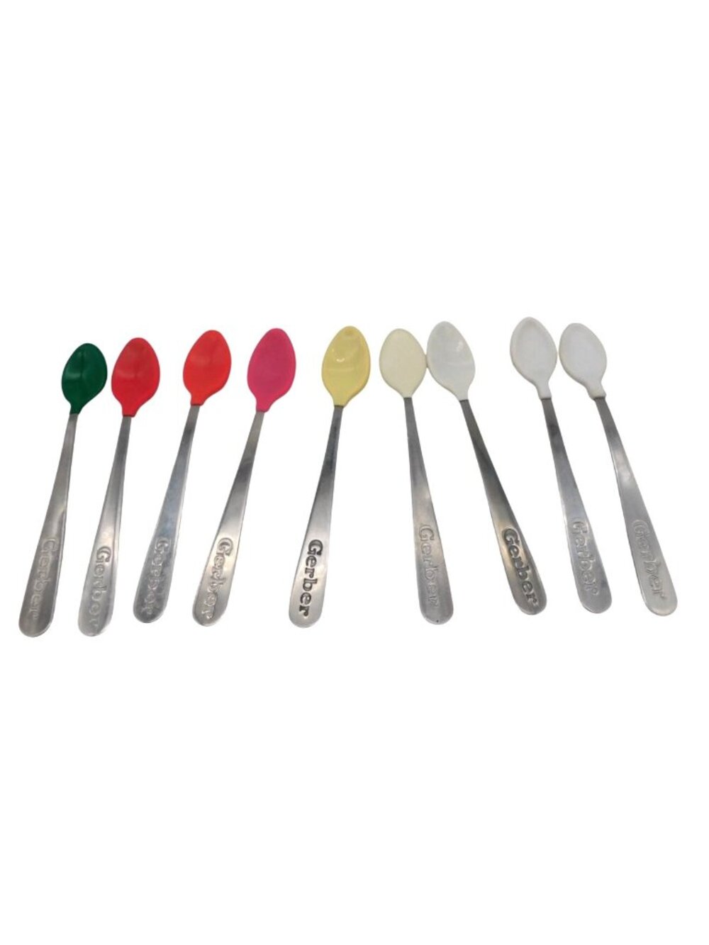 9 Gerber Baby Feeding Spoons Soft Tip Multicolor 5" Some Made in USA